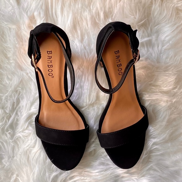 ‼️SOLD‼️ NIB Bamboo Ankle strap metal heel - Picture 2 of 5